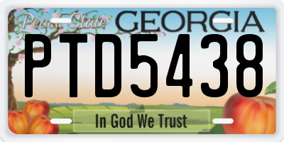 GA license plate PTD5438