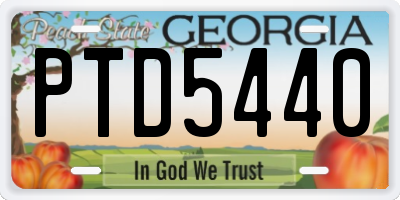 GA license plate PTD5440