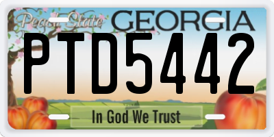GA license plate PTD5442