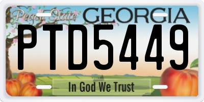 GA license plate PTD5449