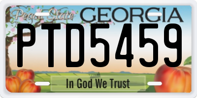 GA license plate PTD5459