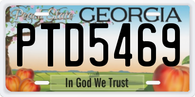 GA license plate PTD5469