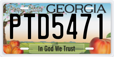 GA license plate PTD5471