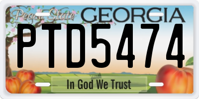 GA license plate PTD5474