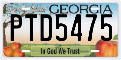 GA license plate PTD5475