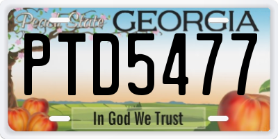 GA license plate PTD5477