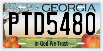GA license plate PTD5480