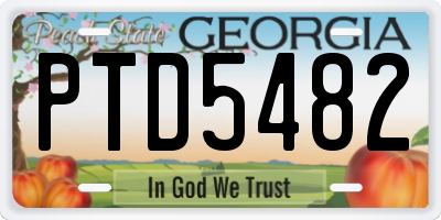 GA license plate PTD5482