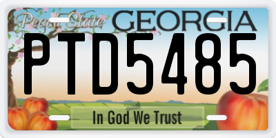 GA license plate PTD5485