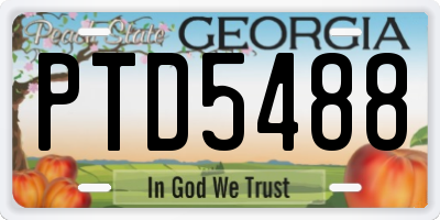 GA license plate PTD5488