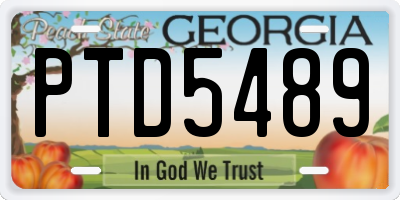 GA license plate PTD5489