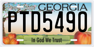 GA license plate PTD5490