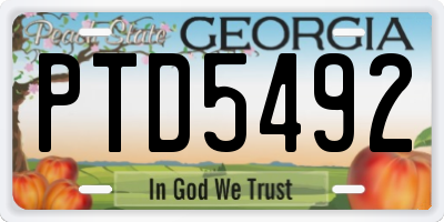 GA license plate PTD5492