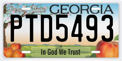 GA license plate PTD5493