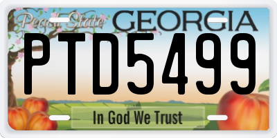 GA license plate PTD5499