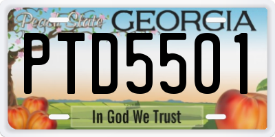 GA license plate PTD5501