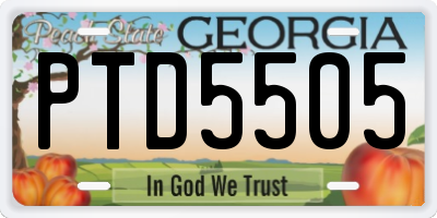 GA license plate PTD5505