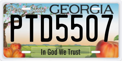 GA license plate PTD5507