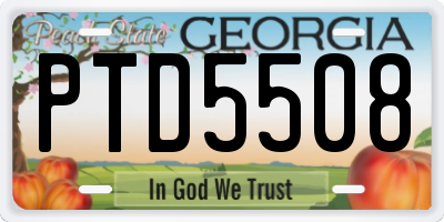 GA license plate PTD5508