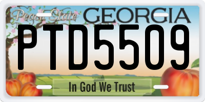 GA license plate PTD5509