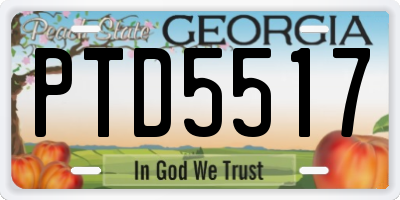 GA license plate PTD5517