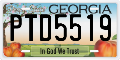 GA license plate PTD5519