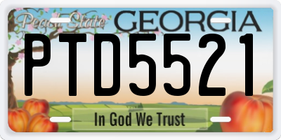 GA license plate PTD5521