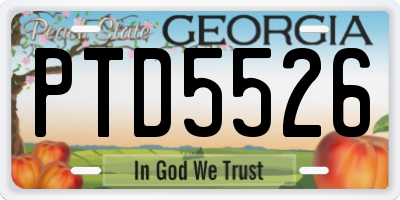 GA license plate PTD5526