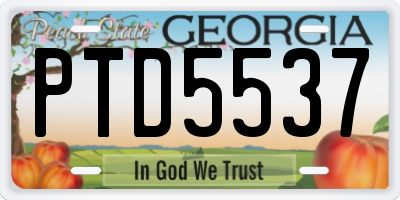 GA license plate PTD5537