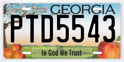 GA license plate PTD5543