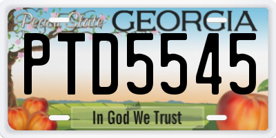 GA license plate PTD5545