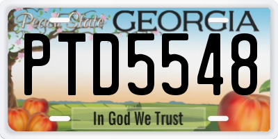 GA license plate PTD5548