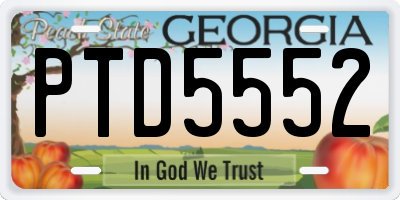 GA license plate PTD5552