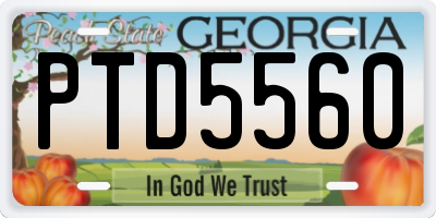 GA license plate PTD5560