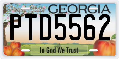 GA license plate PTD5562