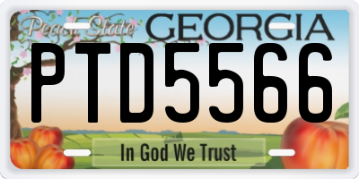 GA license plate PTD5566