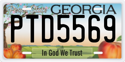 GA license plate PTD5569