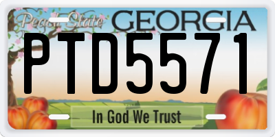 GA license plate PTD5571