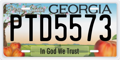 GA license plate PTD5573