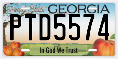 GA license plate PTD5574