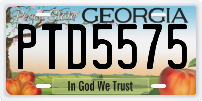 GA license plate PTD5575