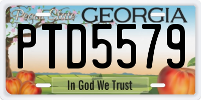 GA license plate PTD5579