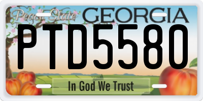 GA license plate PTD5580