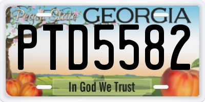 GA license plate PTD5582