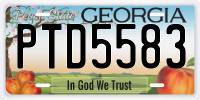 GA license plate PTD5583
