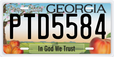 GA license plate PTD5584