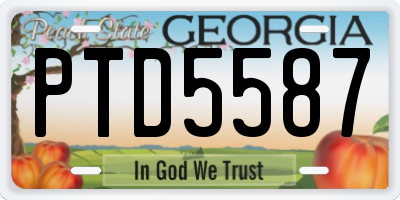 GA license plate PTD5587