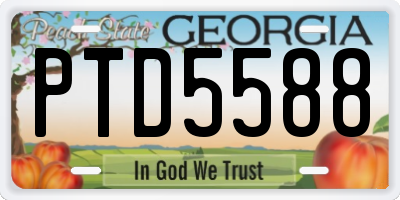 GA license plate PTD5588