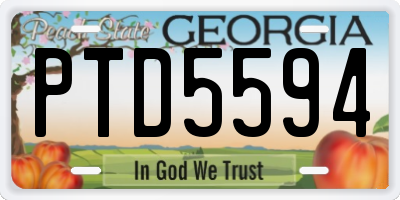 GA license plate PTD5594