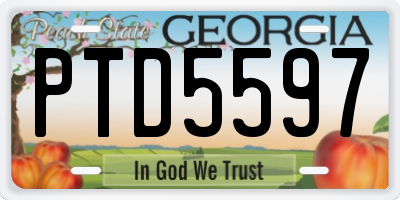 GA license plate PTD5597